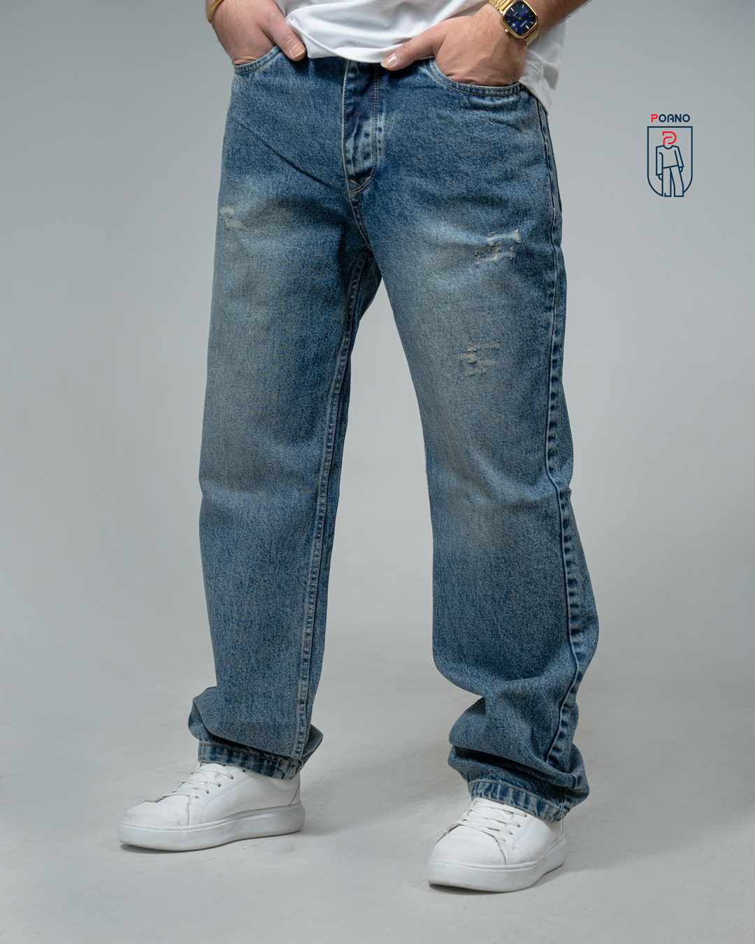 قیمت و خرید شلوار شلوار مردانه جین بگ کمرکش کد70008 D103